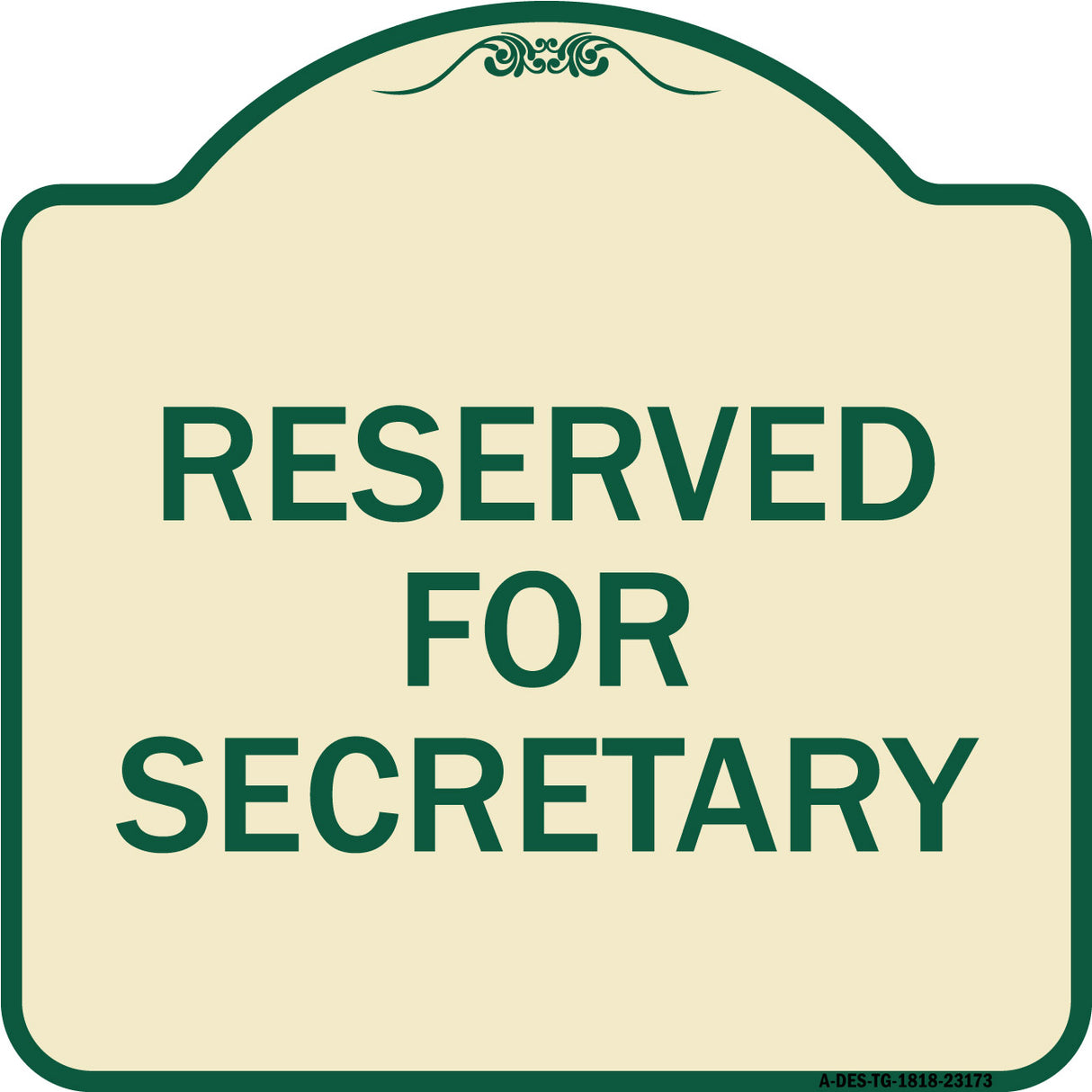 Reserved for Secretary