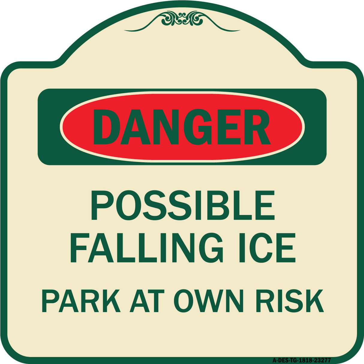 Possible Falling Ice - Park at Own Risk