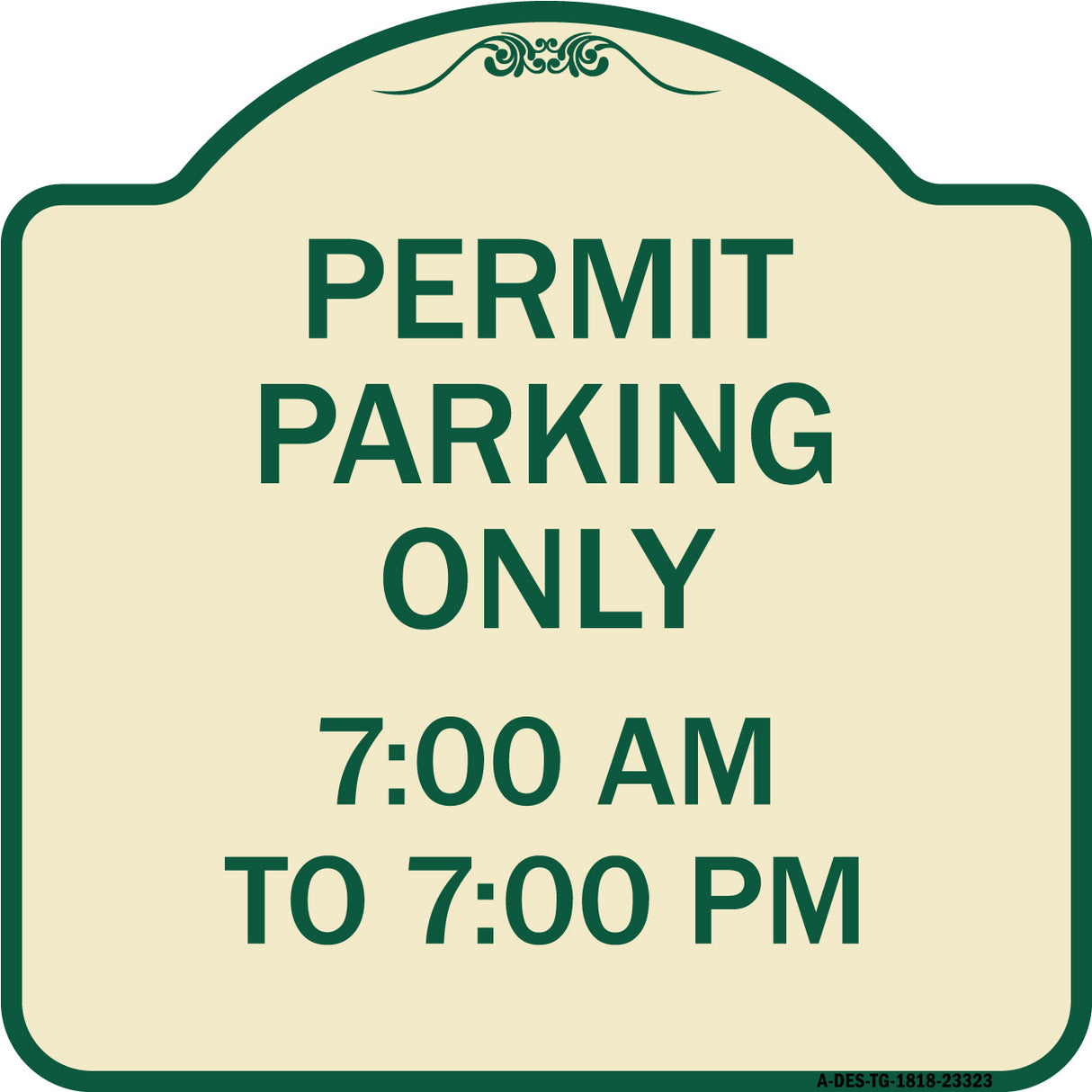 Permit Parking Only 7-00 Am to 7-00 Pm
