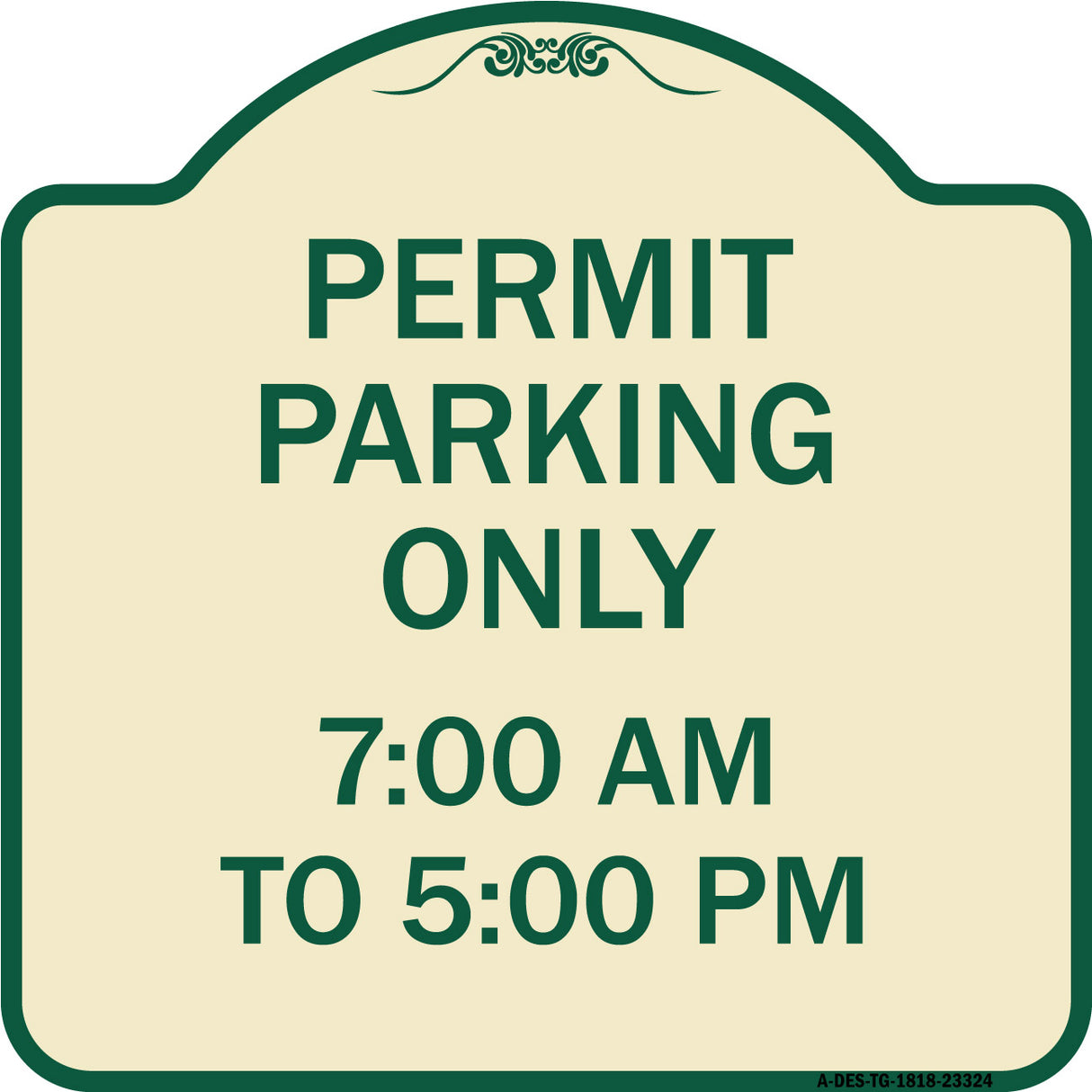 Permit Parking Only 7-00 Am to 5-00 Pm