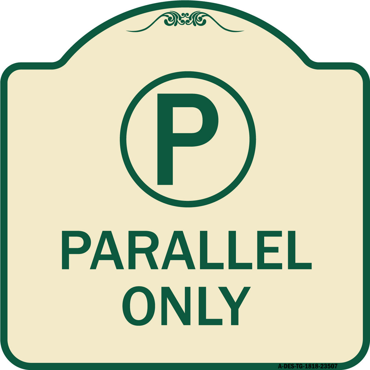 Parallel Parking Only Sign with Graphic