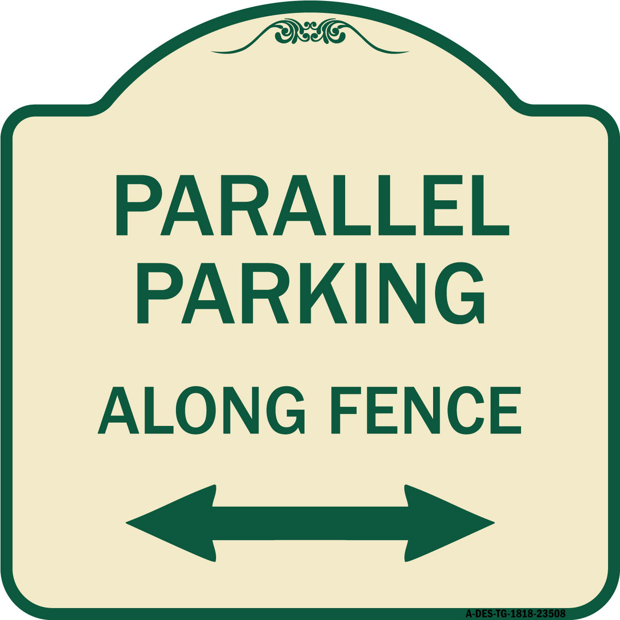 Parallel Parking - Along Fence (With Bidirectional Arrow)
