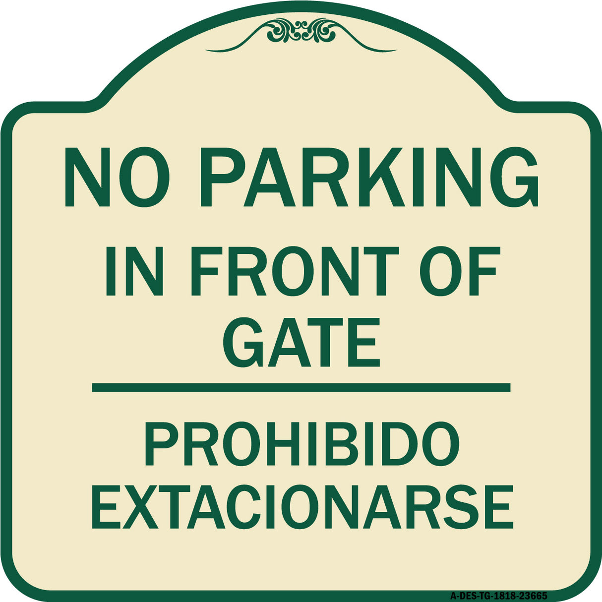 No Parking Sign No Parking in Front of Gate Prohibido Estacionarse