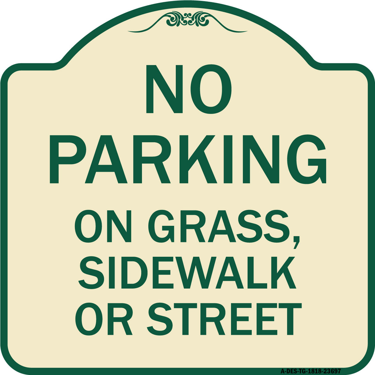 No Parking on Grass Sidewalk or Street