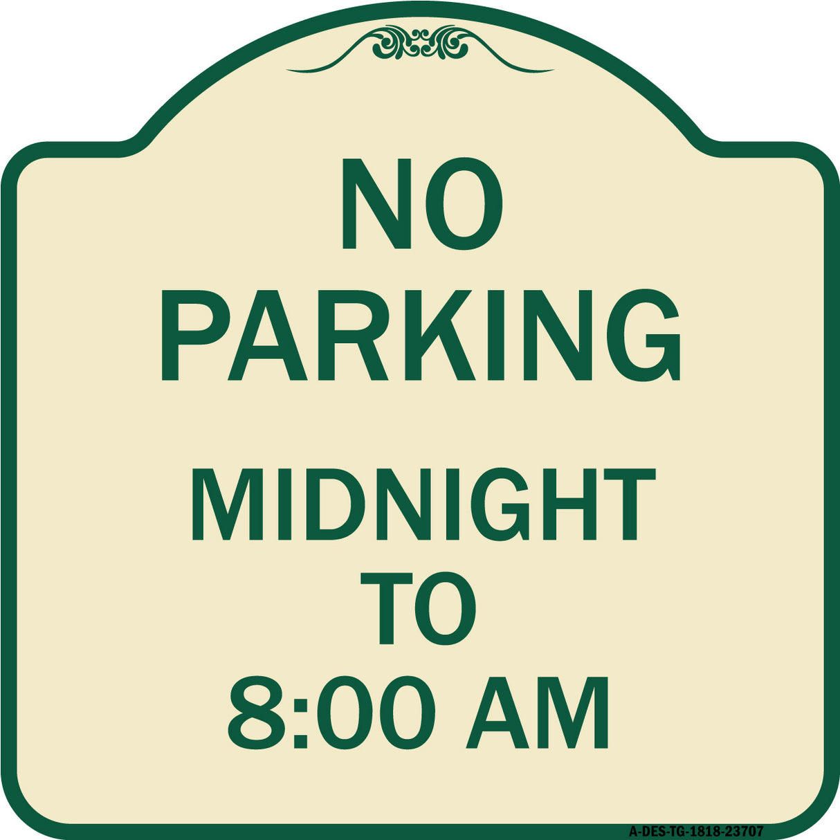 No Parking Midnight to 8:00 Am