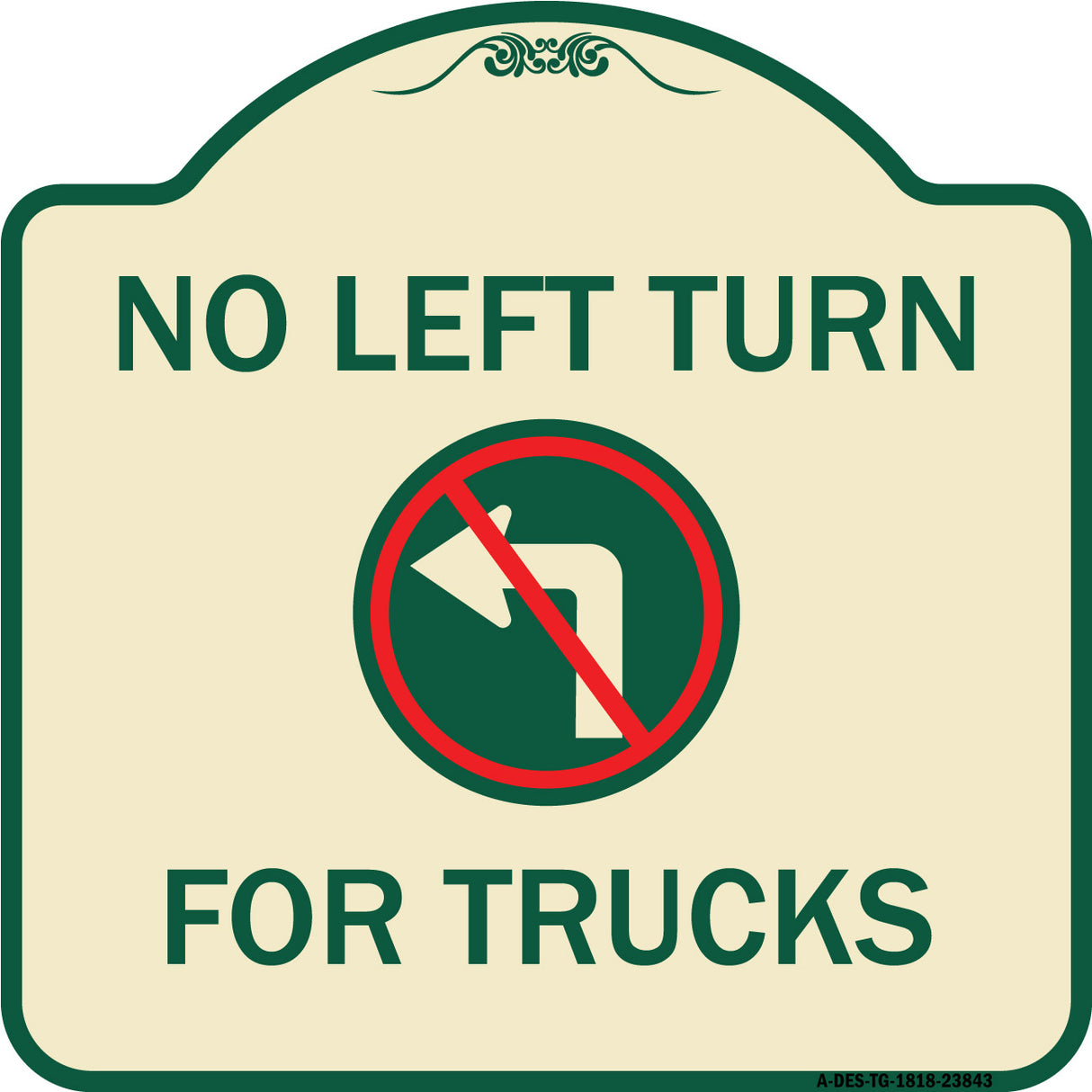 No Left Turn for Trucks with Graphic
