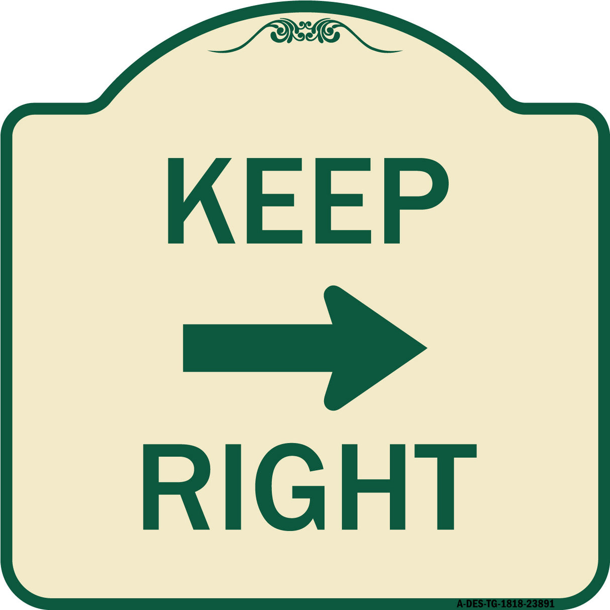 Keep Right Sign (Right Arrow)
