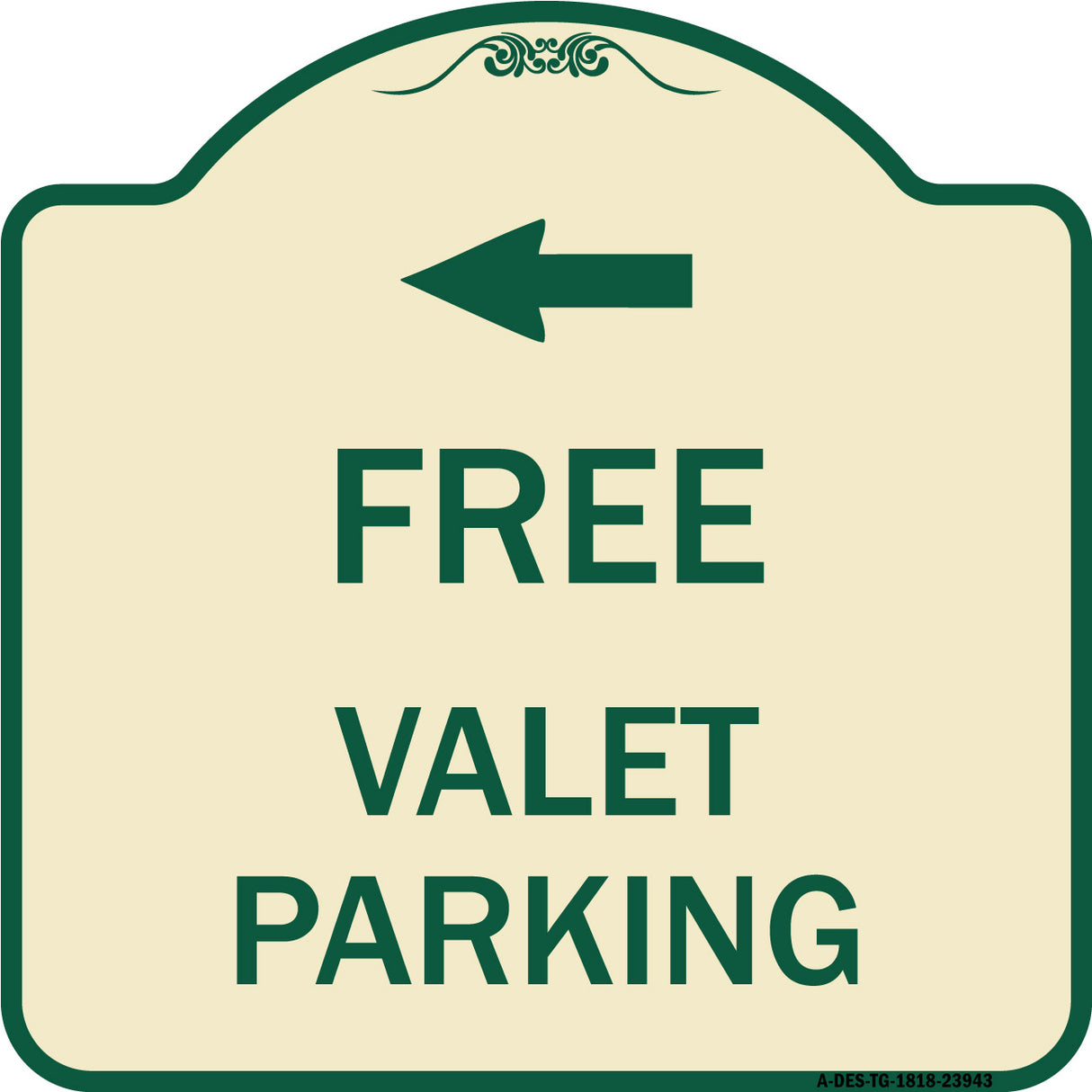 Free Valet Parking with Left Arrow