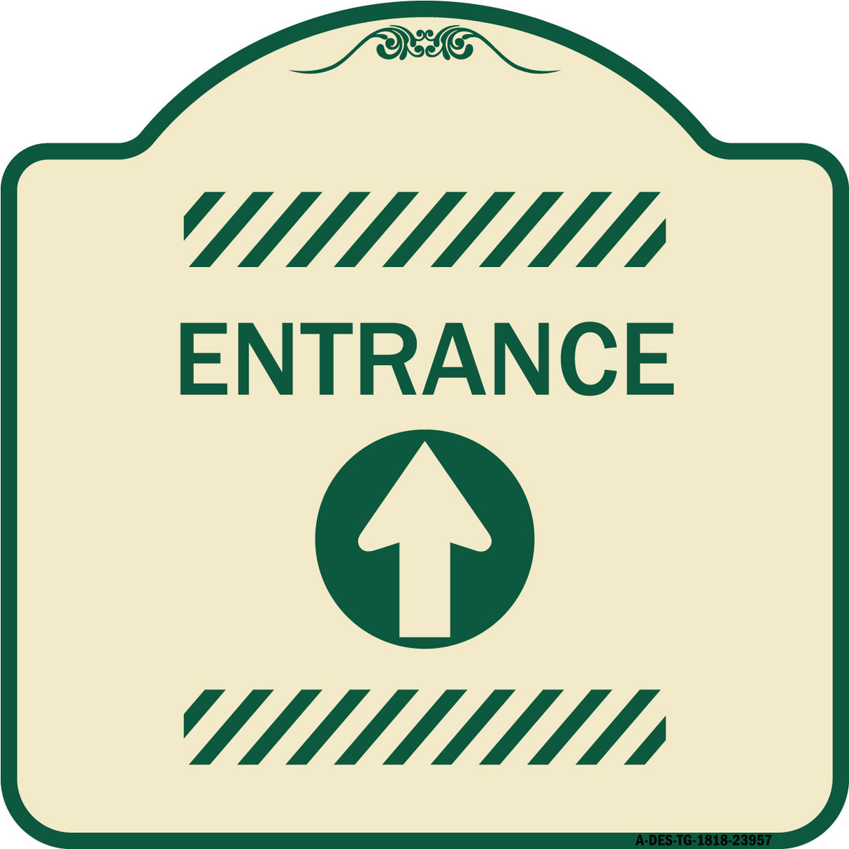 Flex Post Entrance with Straight Ahead Arrow Decal Only for Flex Paddle