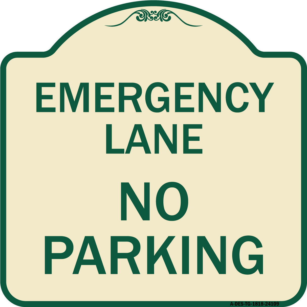 Emergency Lane No Parking Sign