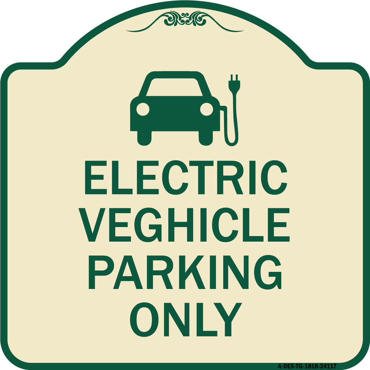 Electric Vehicle Parking Only (With Graphic)