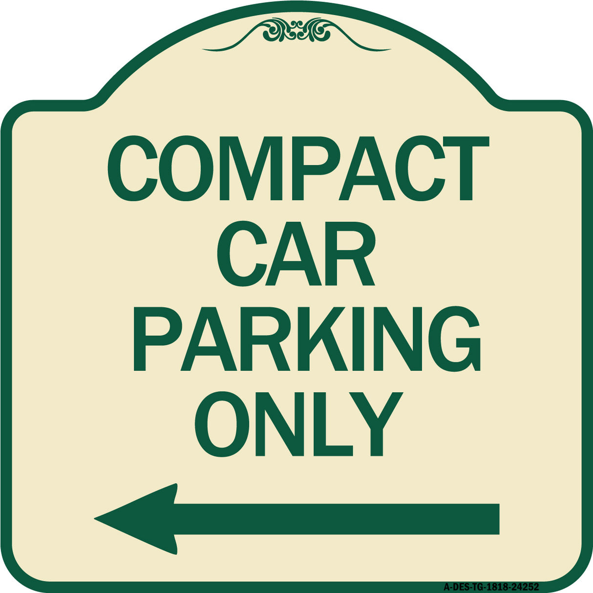 Compact Car Parking Only (With Left Arrow)