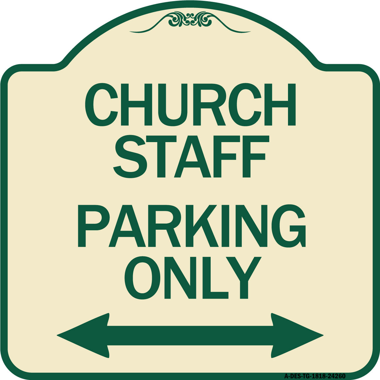 Church Staff Parking Only (With Bidirectional Arrow)