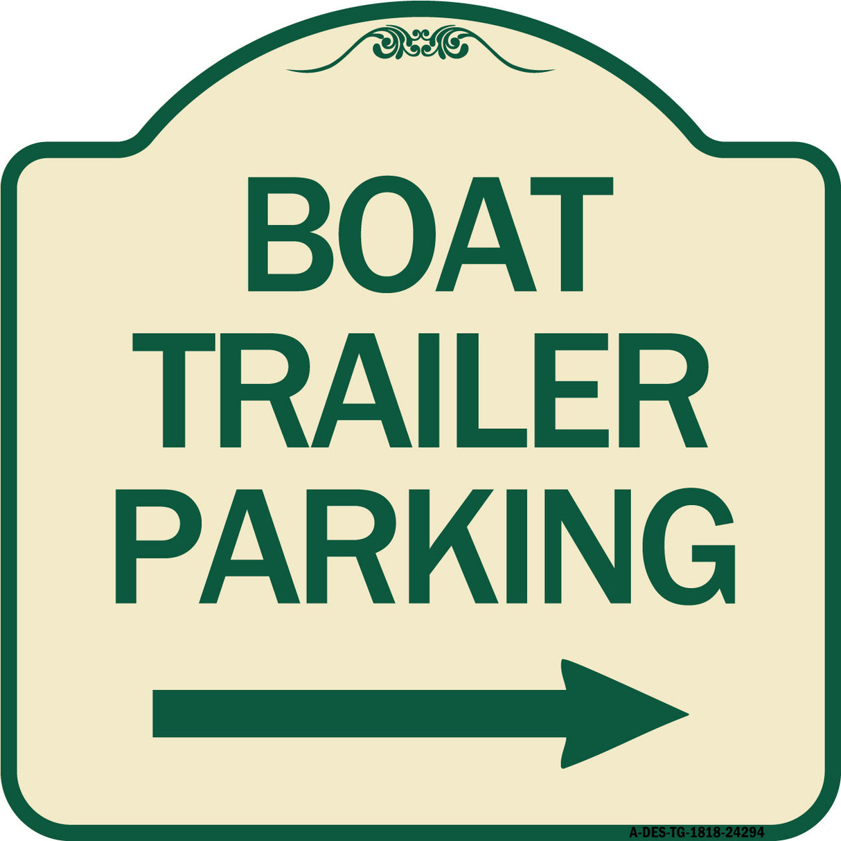 Boat Trailer Parking (With Right Arrow Symbol)