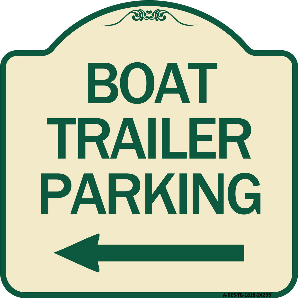 Boat Trailer Parking (With Left Arrow Symbol)