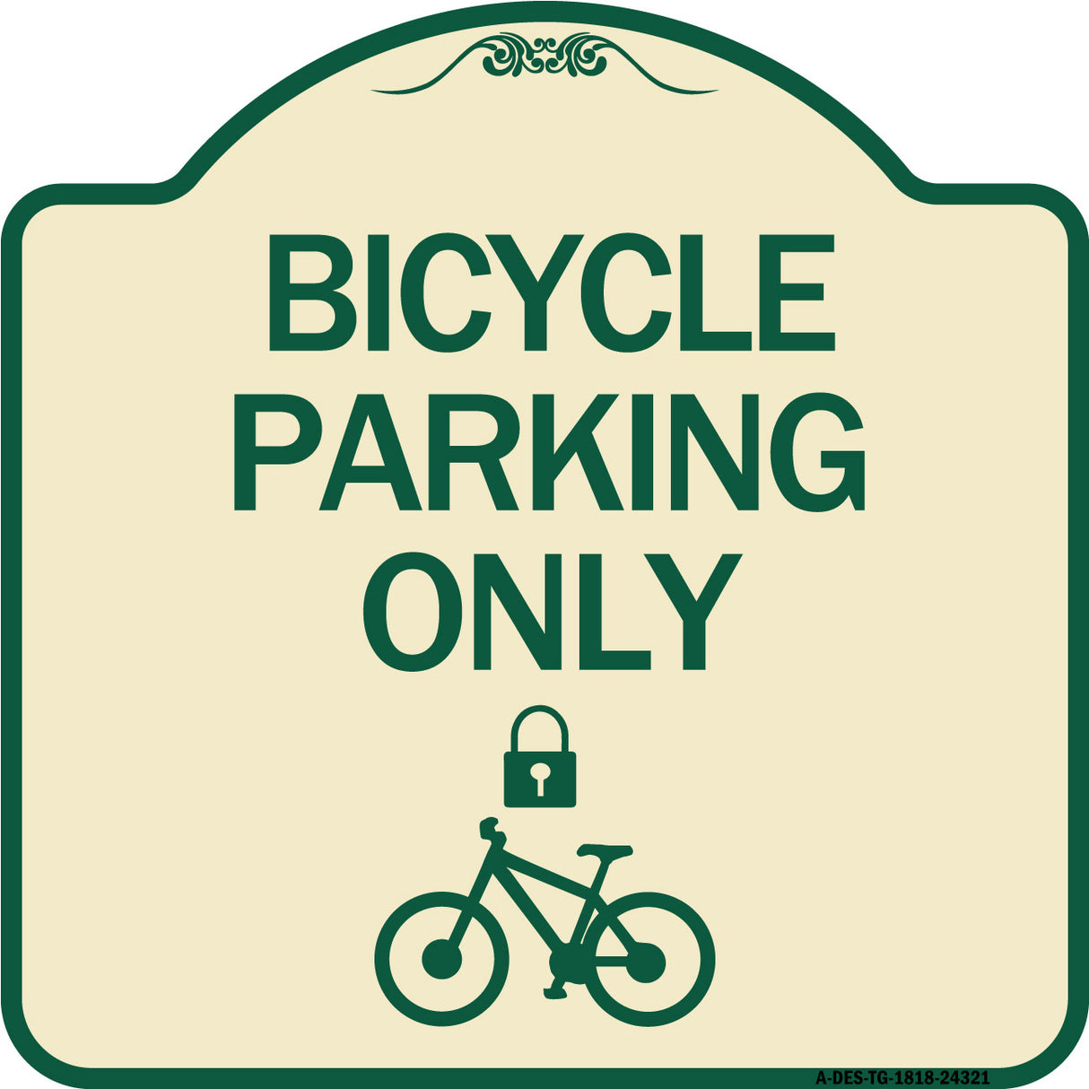Bicycle Parking Only (With Cycle and Lock Symbol