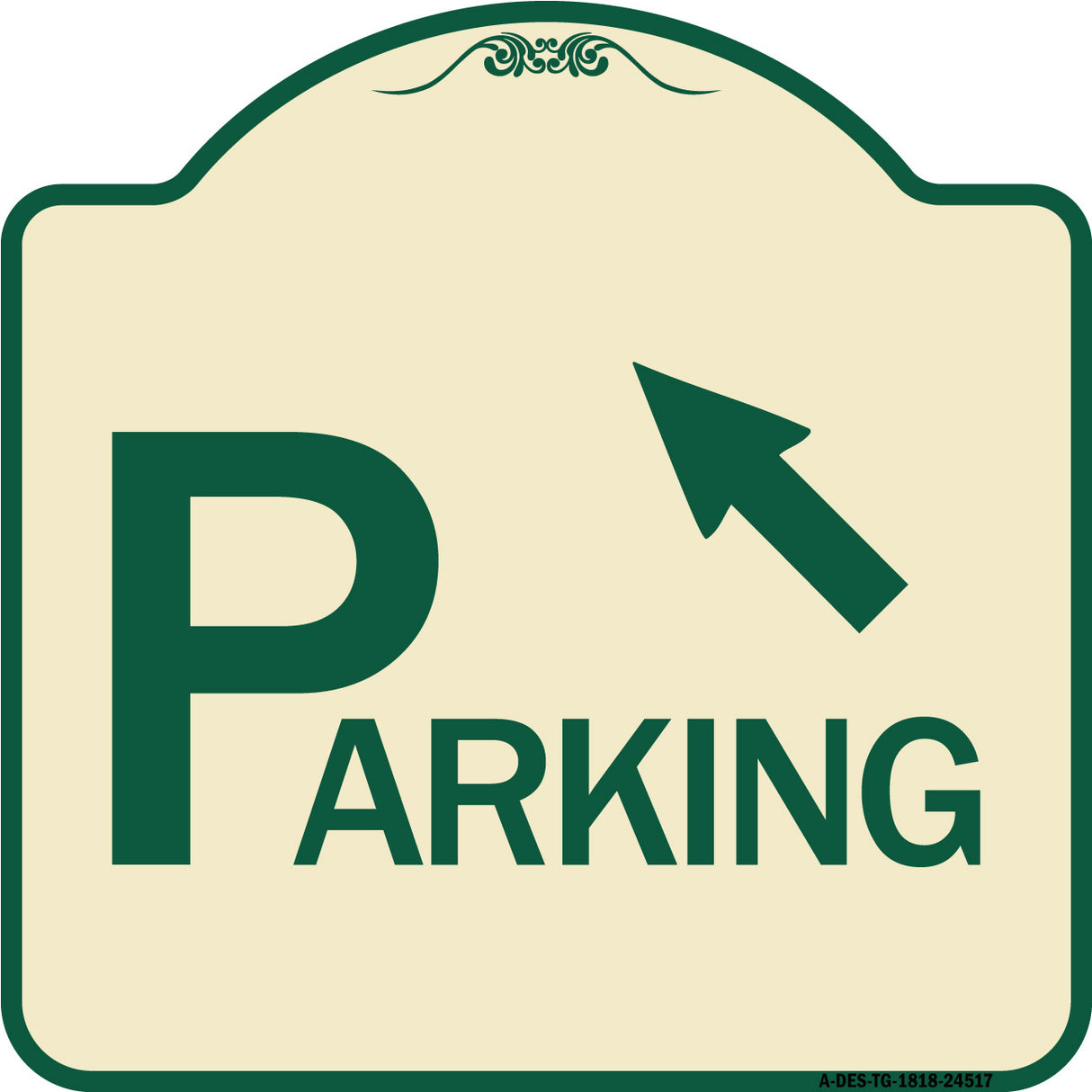 Parking with Arrow Pointing to Top Left