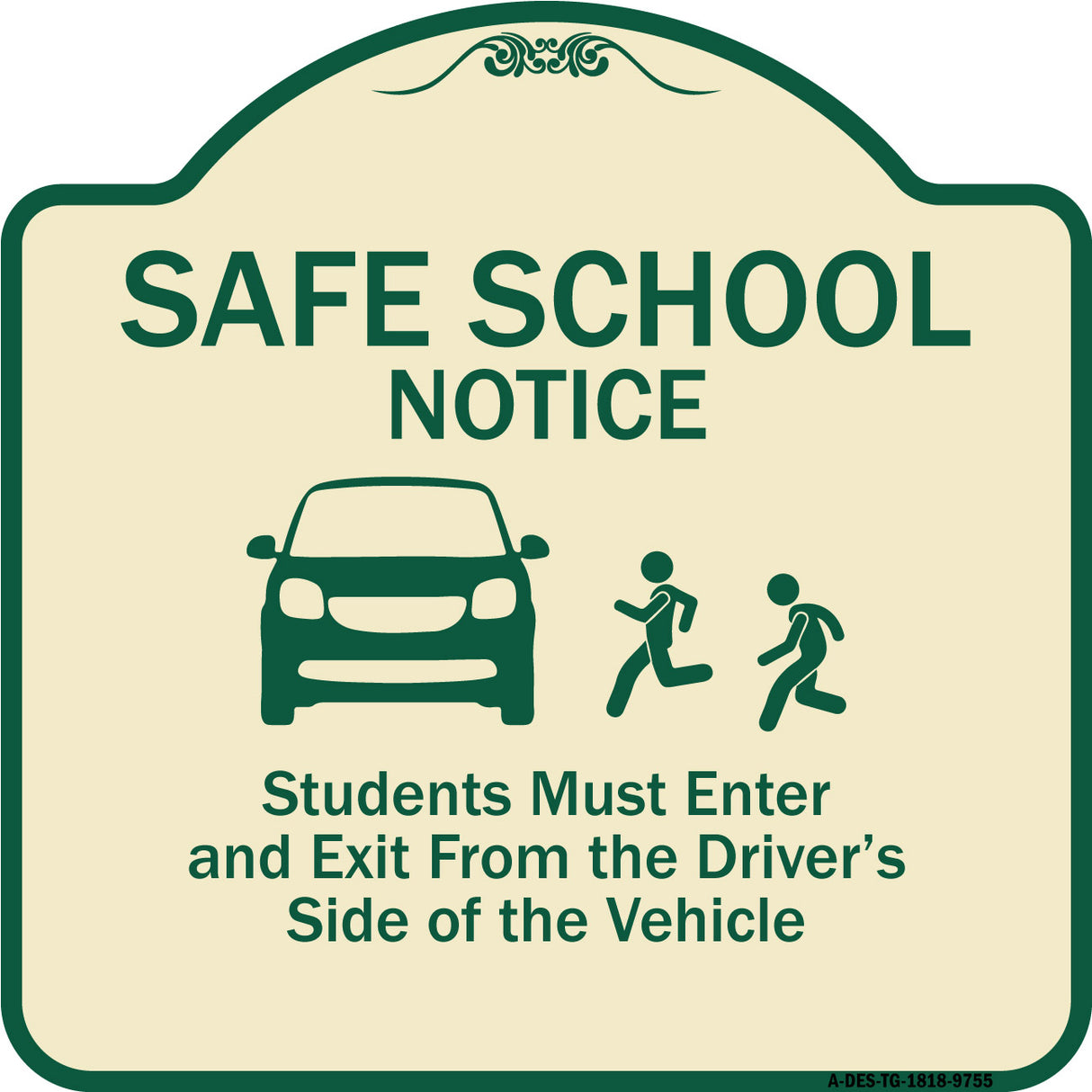 Safe School Notice Students Must Enter And Exit From Driver Side Of The Vehicle