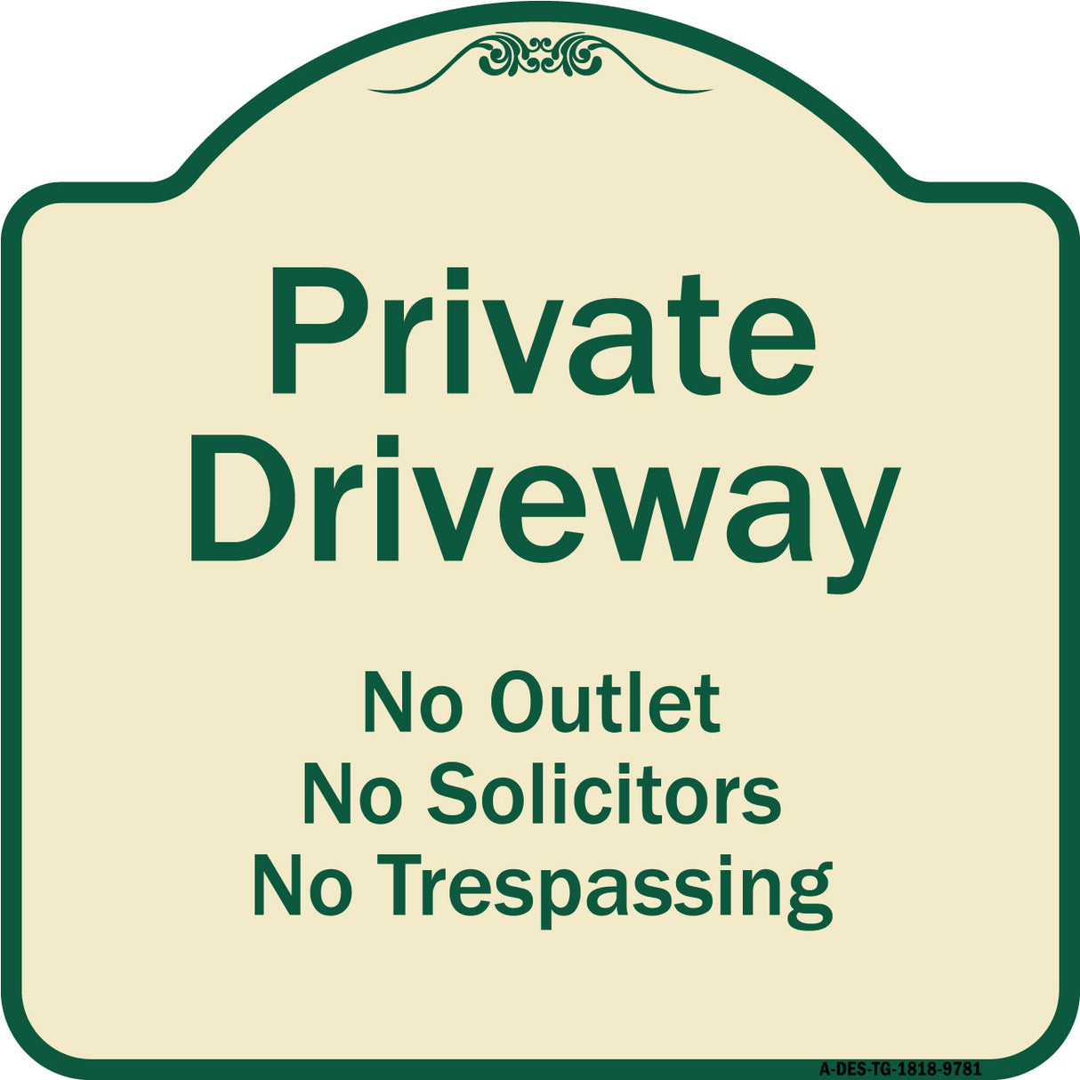 Private Driveway No Outlet Solicitors Or Trespassing