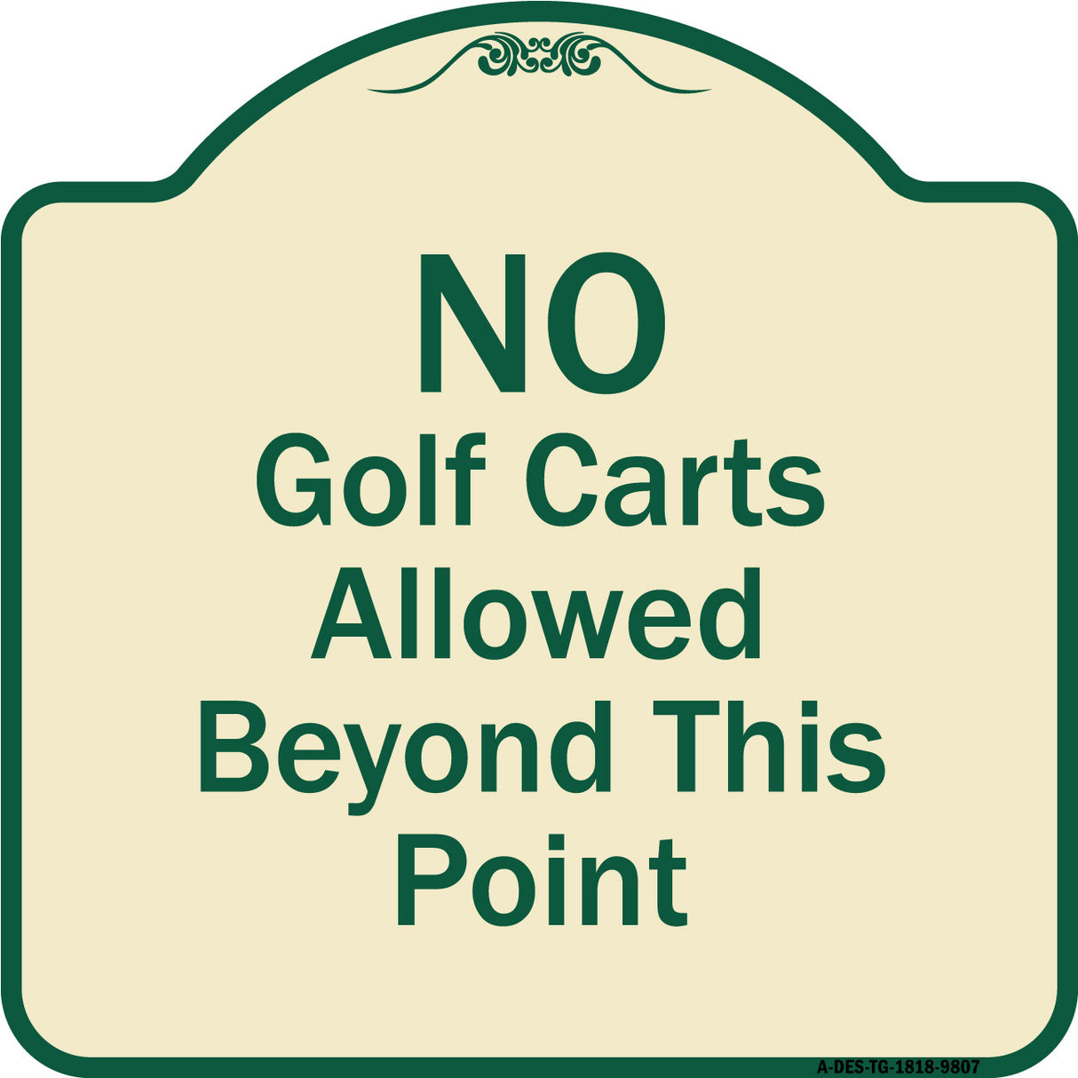 No Golf Carts Allowed