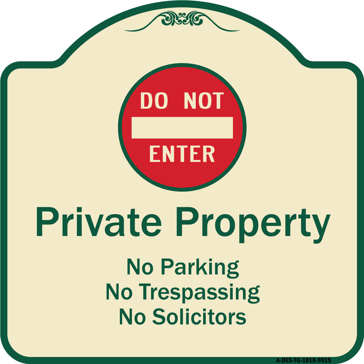 Private Property No Parking Trespassing Or Solicitors With Do Not Enter Symbol