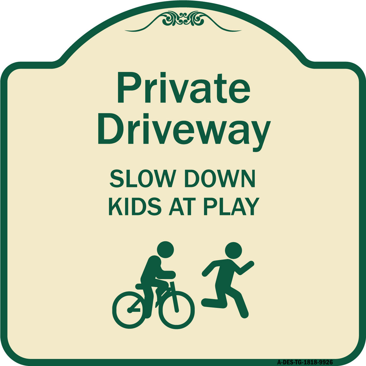 Private Driveway Slow Down Kids At Play