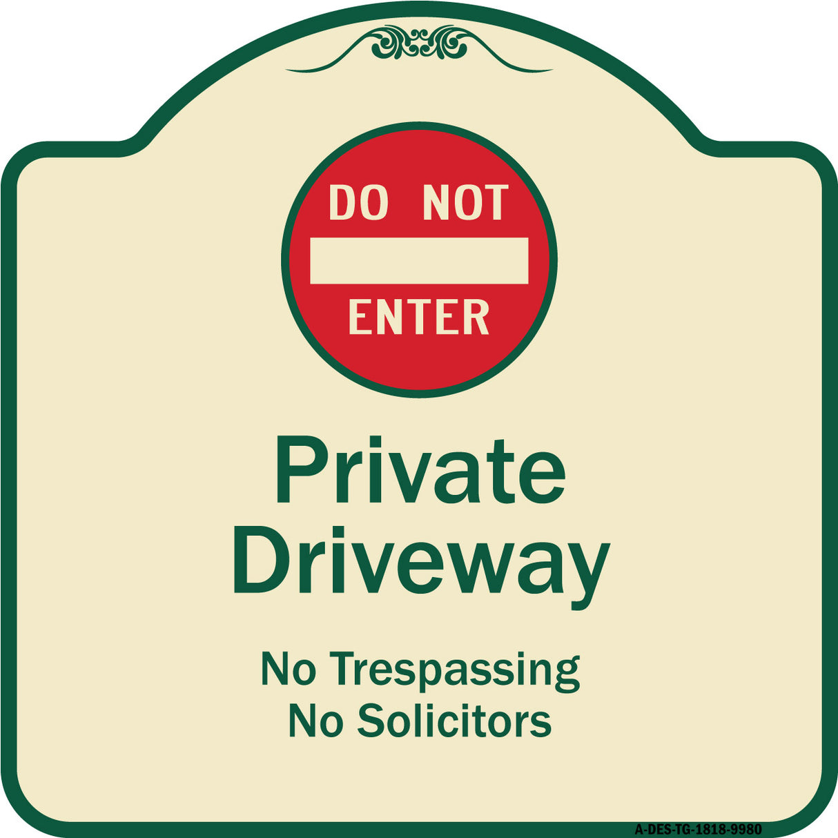Do Not Enter Private Driveway No Trespassing Or Solicitors With Symbol