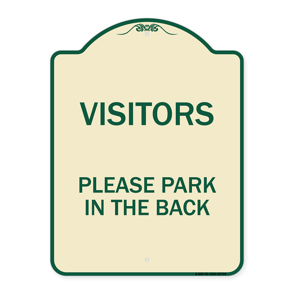 Visitors Please Park in the Back
