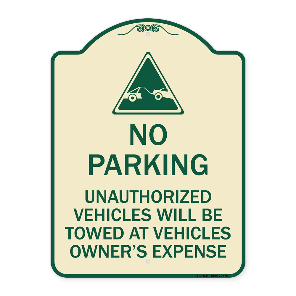 Unauthorized Vehicles Towed at Owner Expense with Graphic
