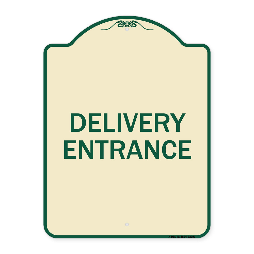 Traffic Entrance Sign Delivery Entrance