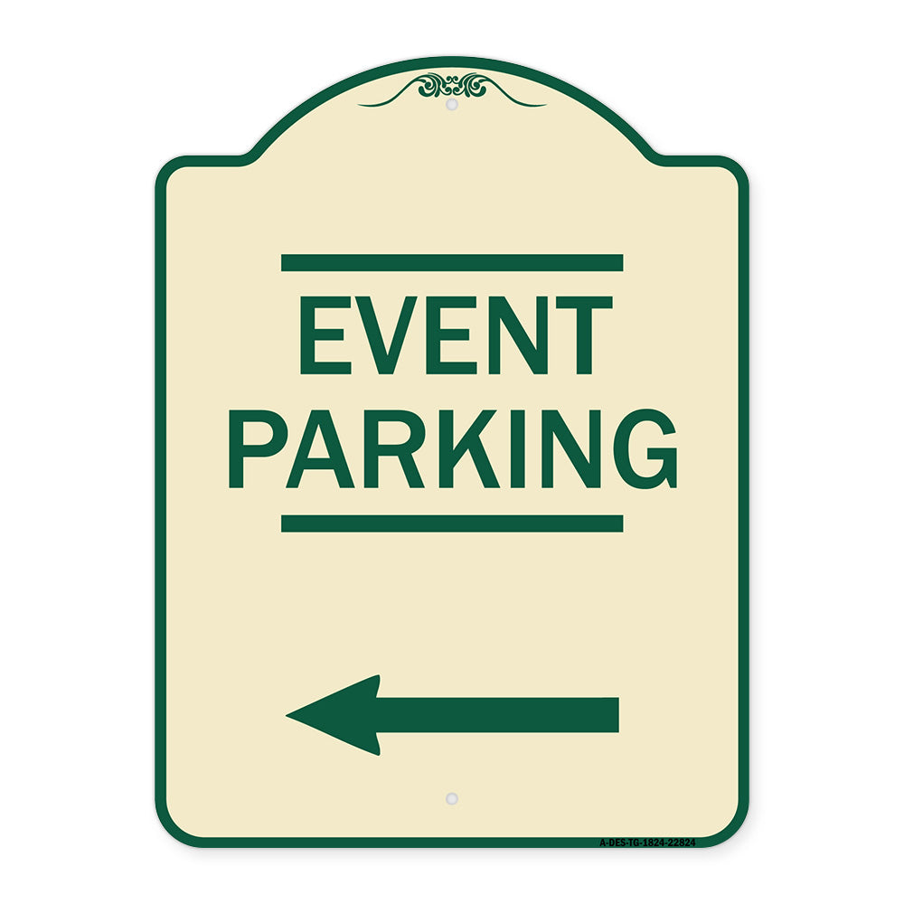 Thanks for Coming Turn Right for Exit Event Parking with Left Arrow