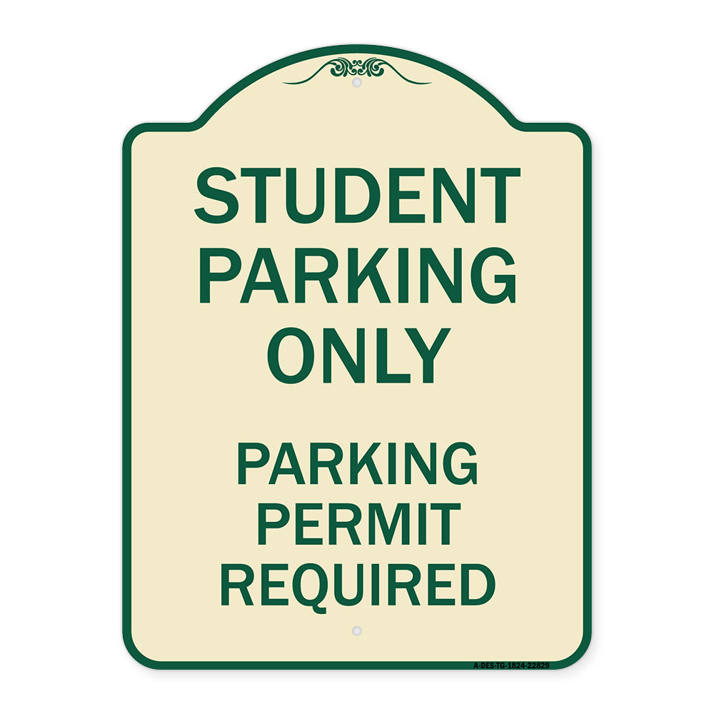 Student Parking Only Parking Permit Required