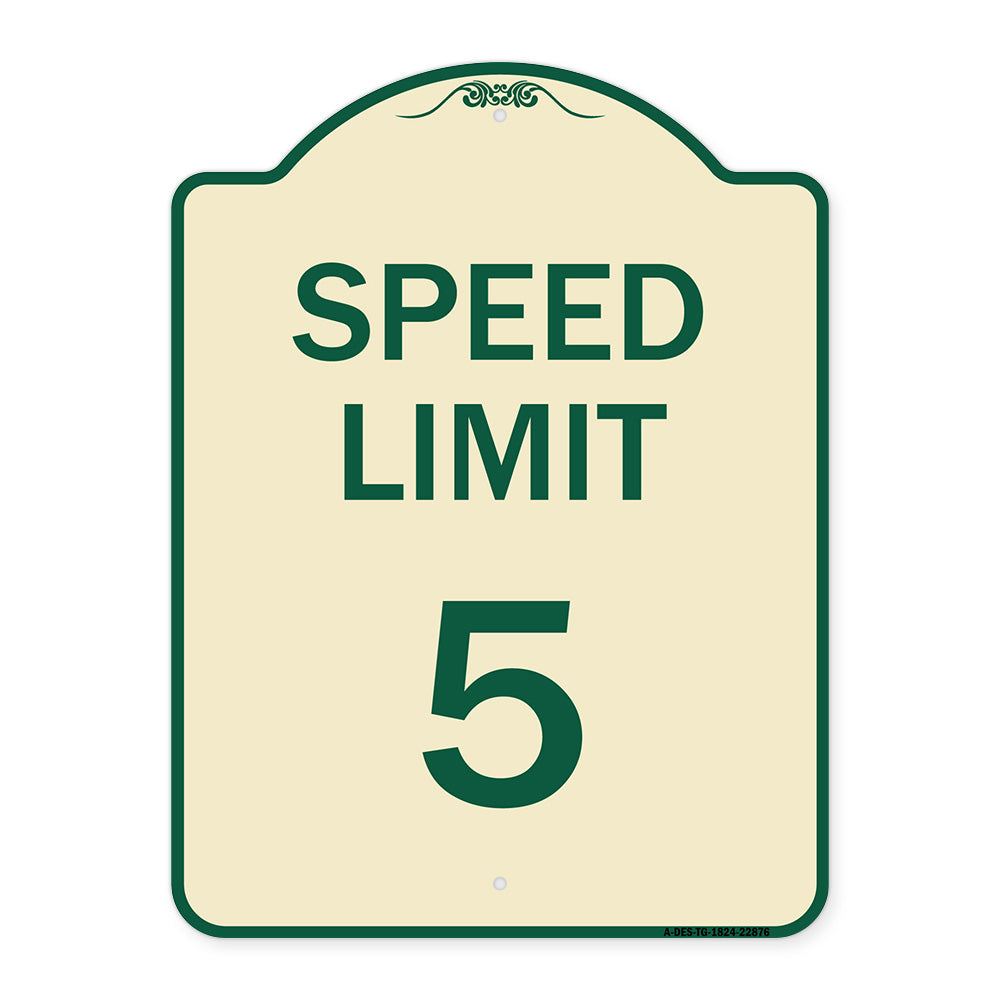 Speed Regulation Sign Speed Limit 5 Mph