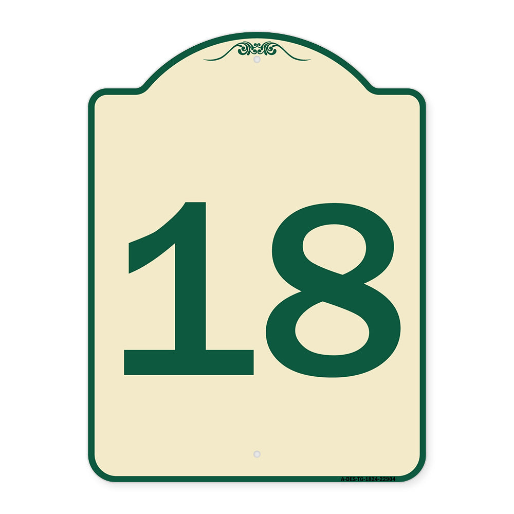 Sign with Number '18