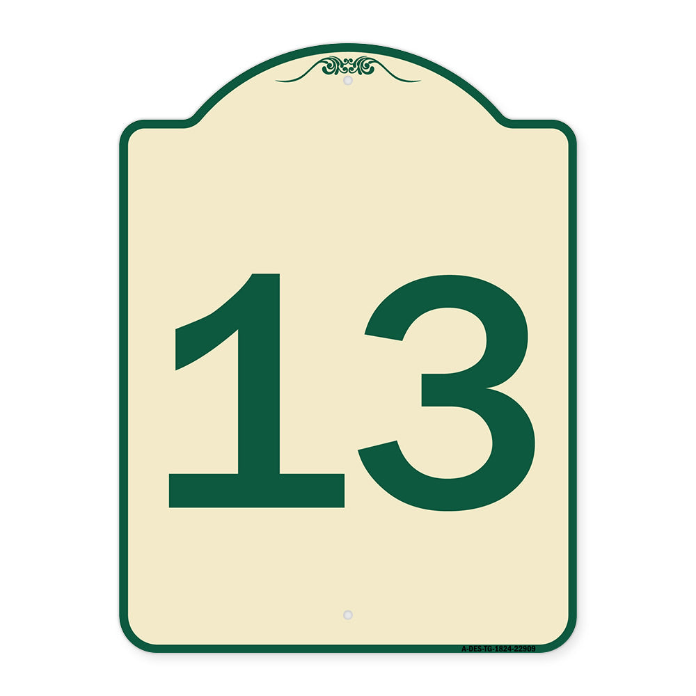 Sign with Number '13