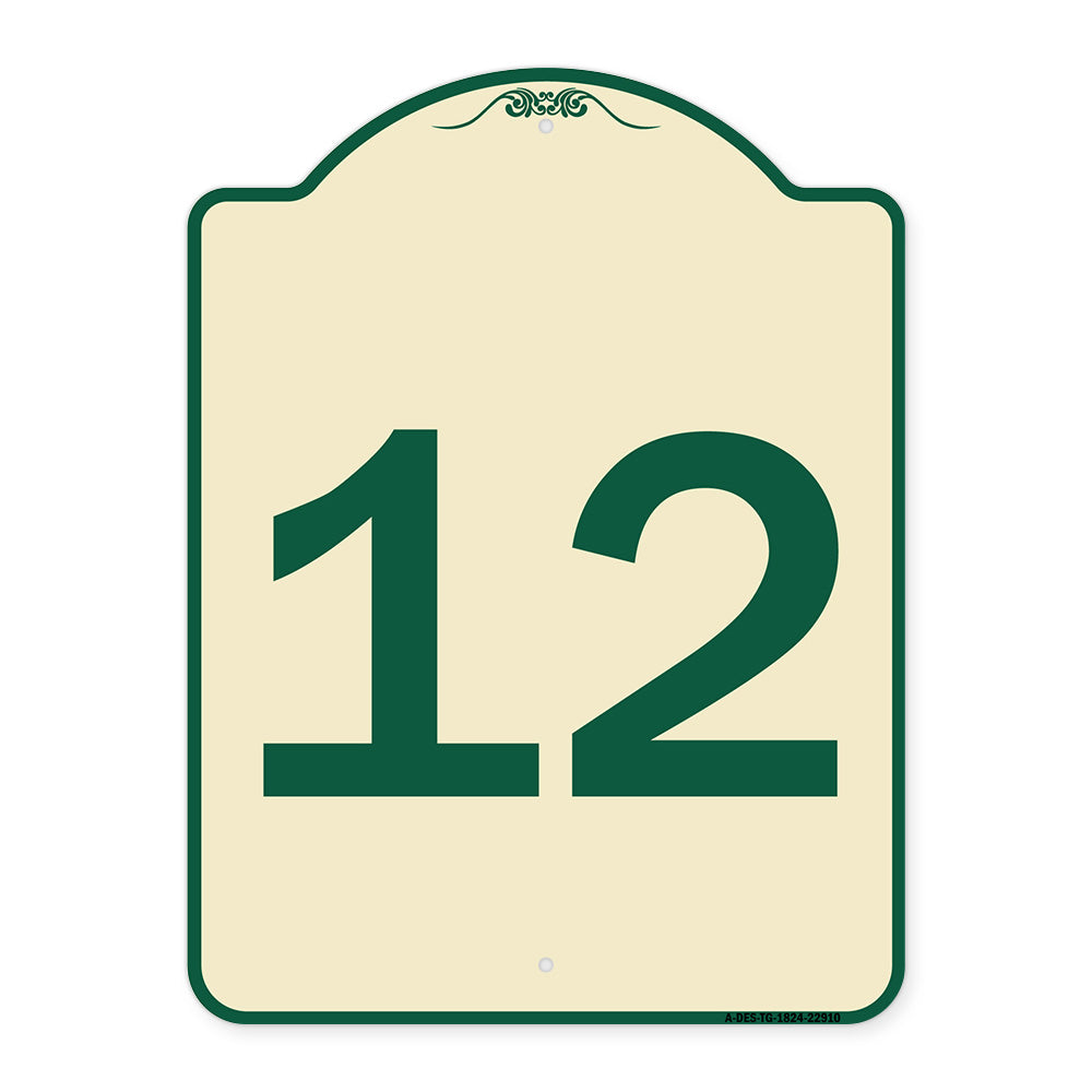 Sign with Number '12