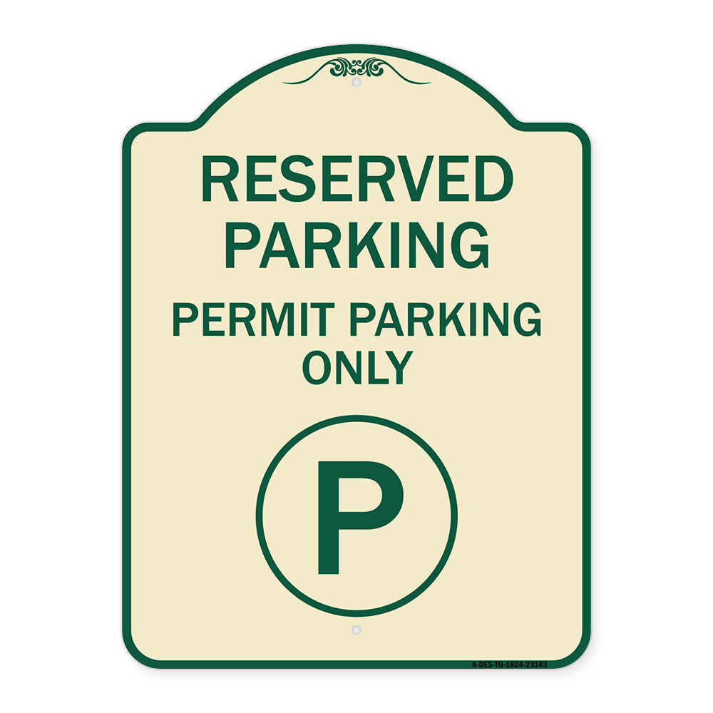 Reserved Parking - Permit Parking Only with Symbol