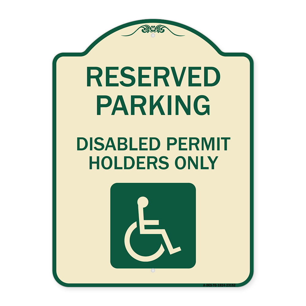 Reserved Parking - Disabled Permit Holders Only (With Updated Access Symbol)