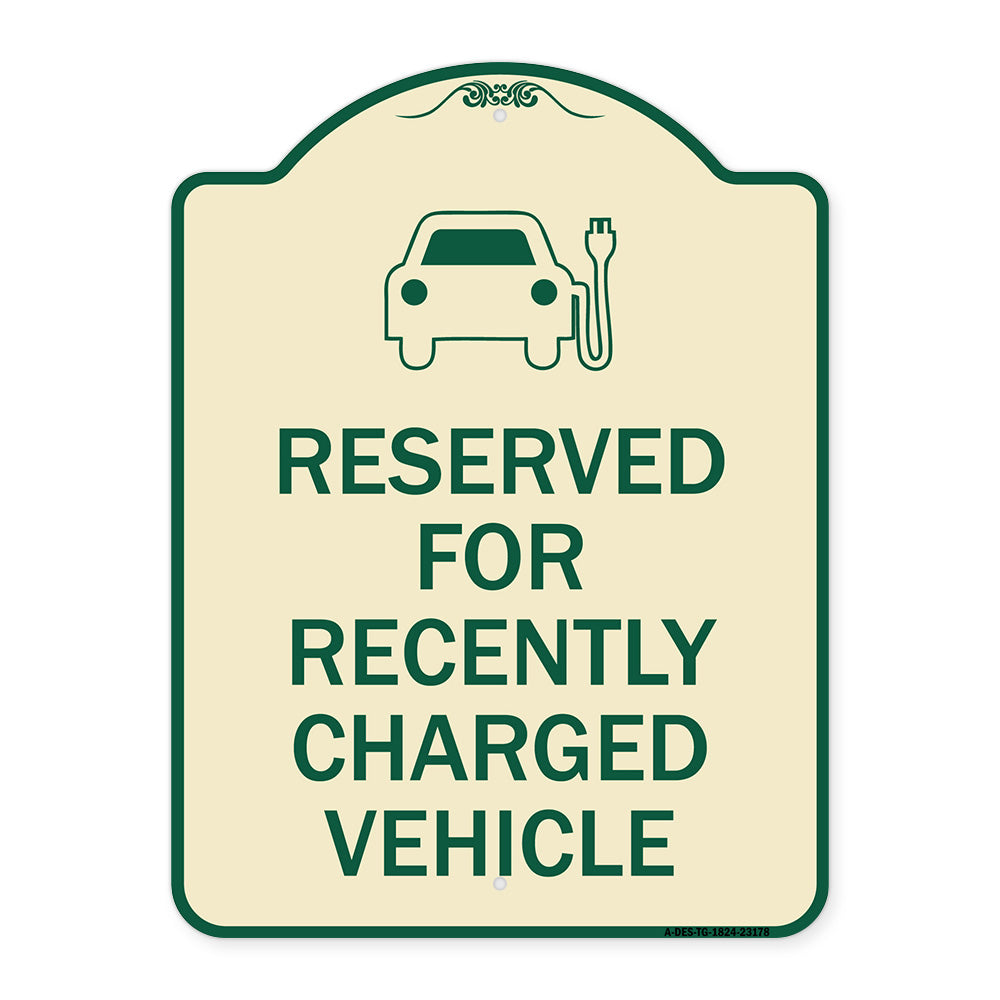 Reserved for Recently Charged Vehicle with Graphic