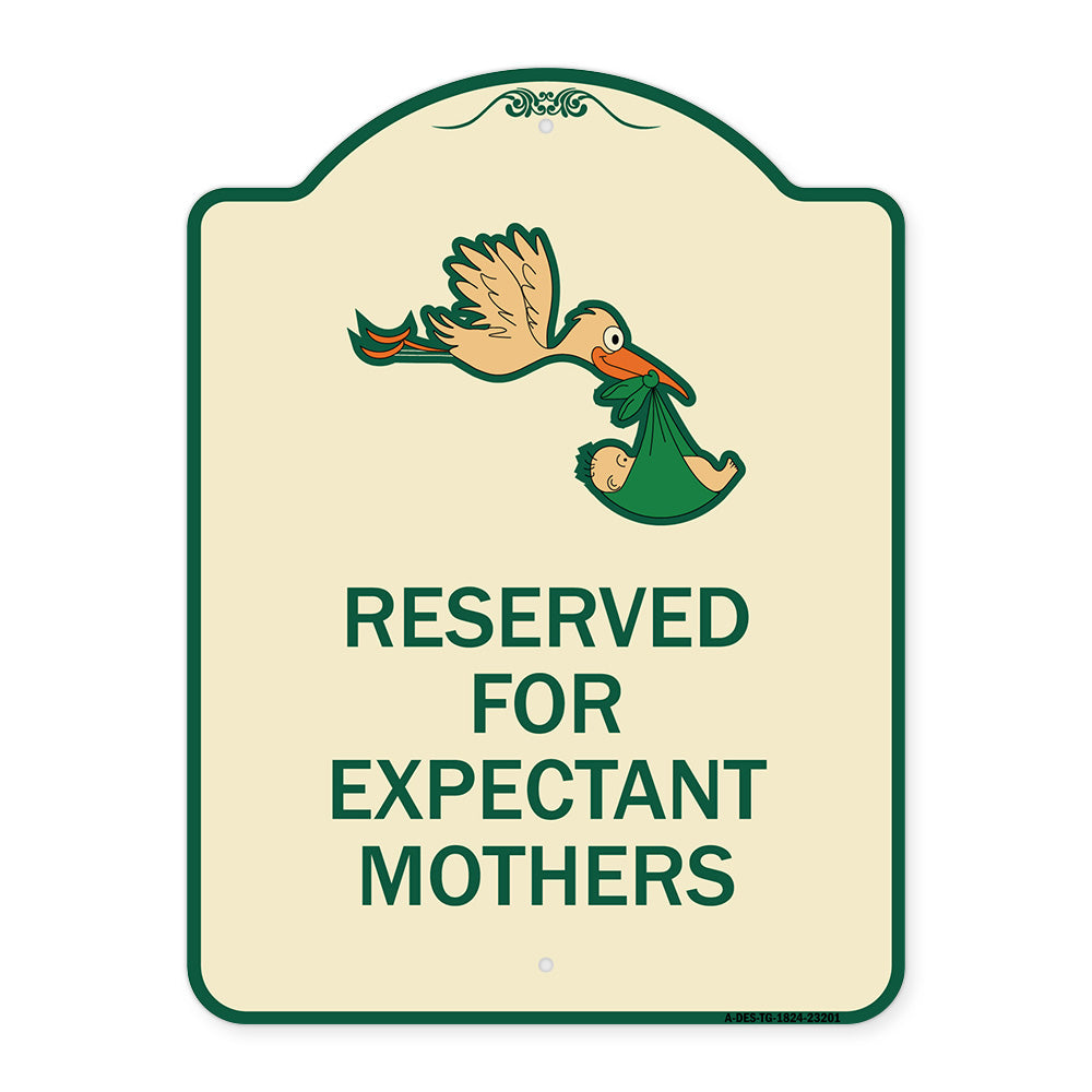 Reserved for Expectant Mothers (With Stork & Baby Graphic)