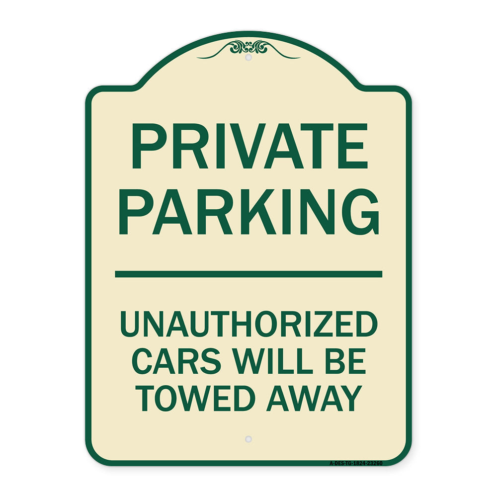Private Parking Unauthorized Cars Will Be Towed Away
