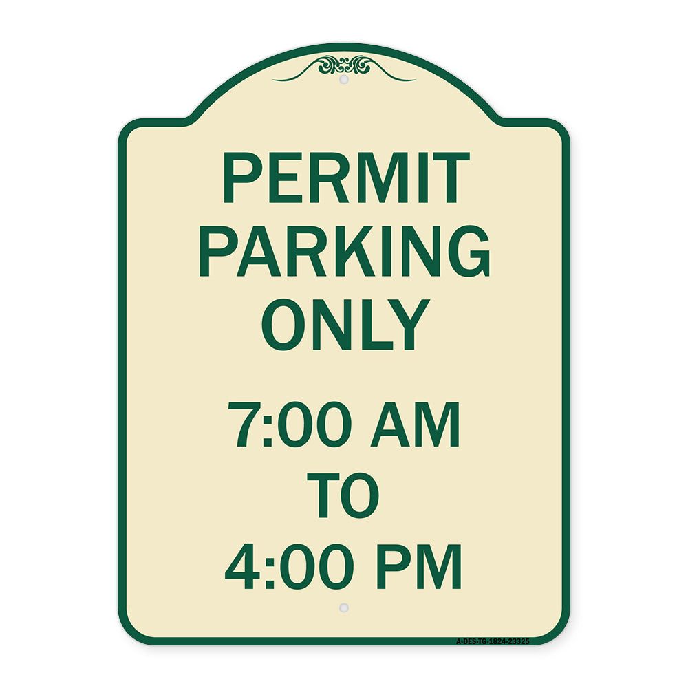 Permit Parking Only 7-00 Am to 4-00 Pm