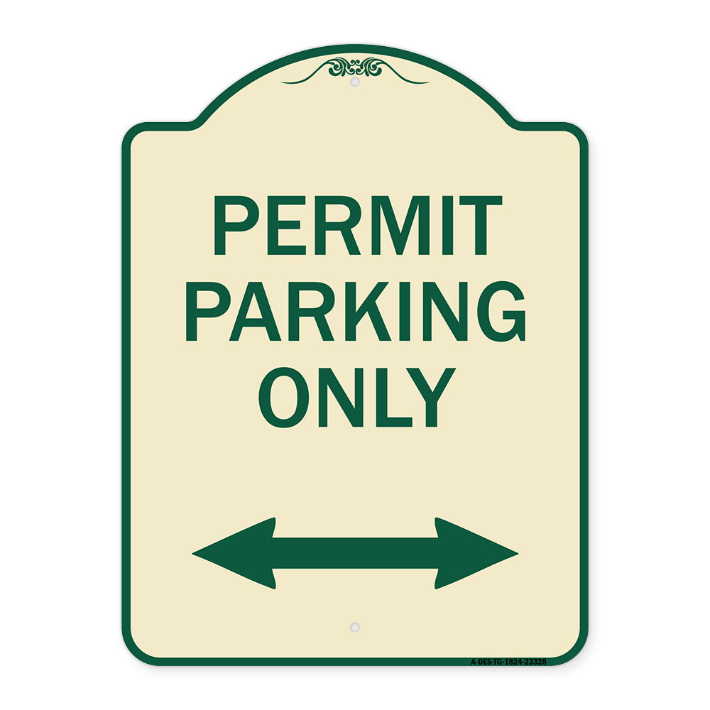 Permit Parking Only (Bidirectional Arrow)