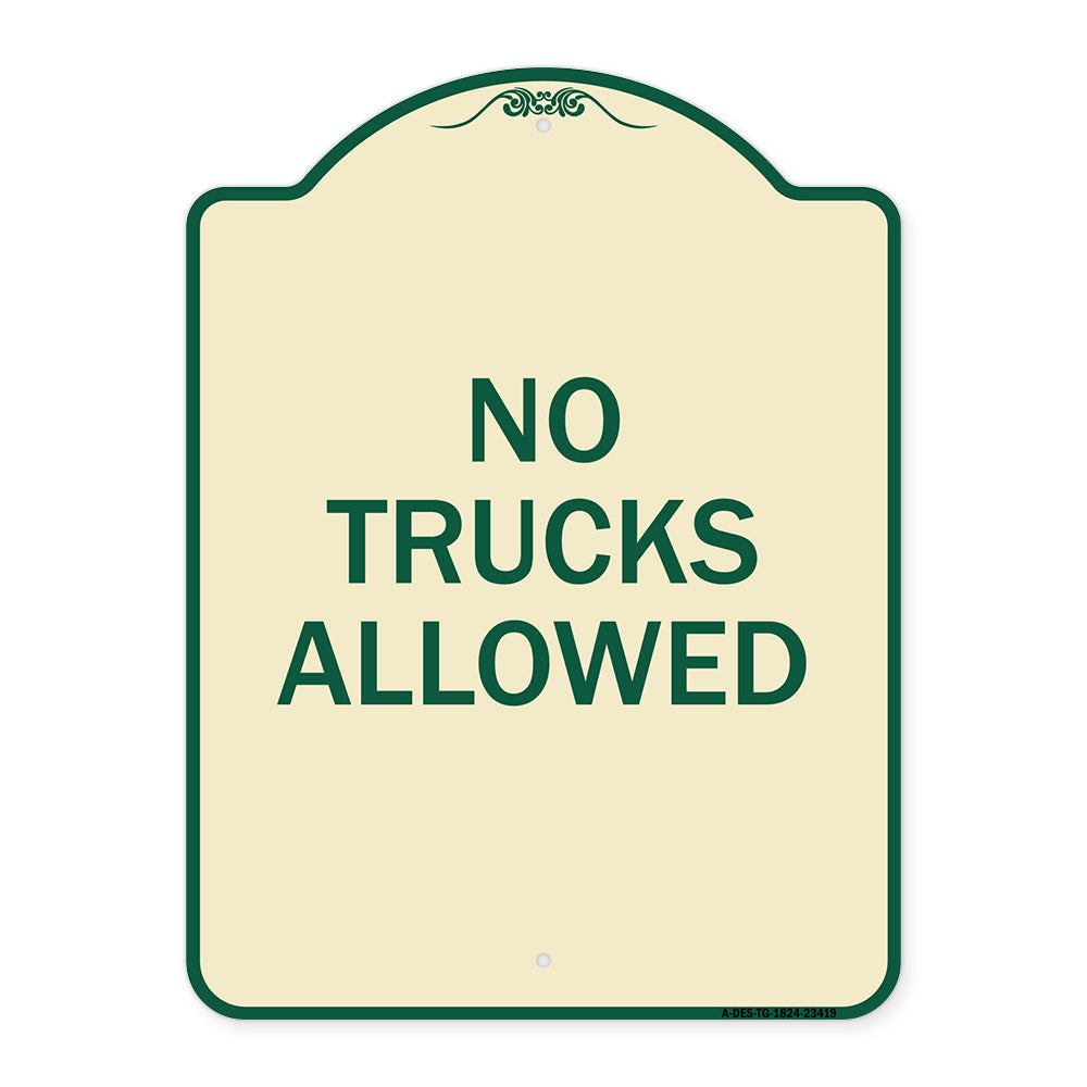 Parking Lot Sign No Trucks Allowed