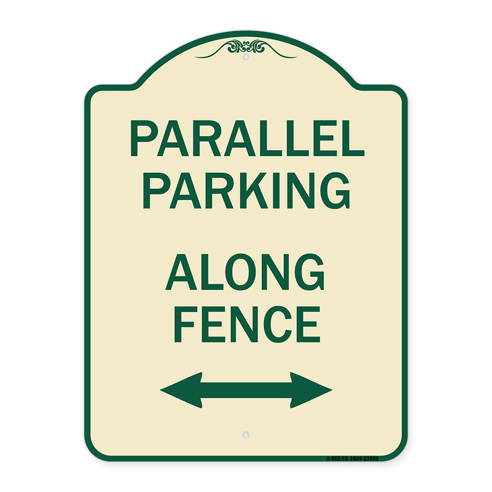 Parallel Parking - Along Fence (With Bidirectional Arrow)