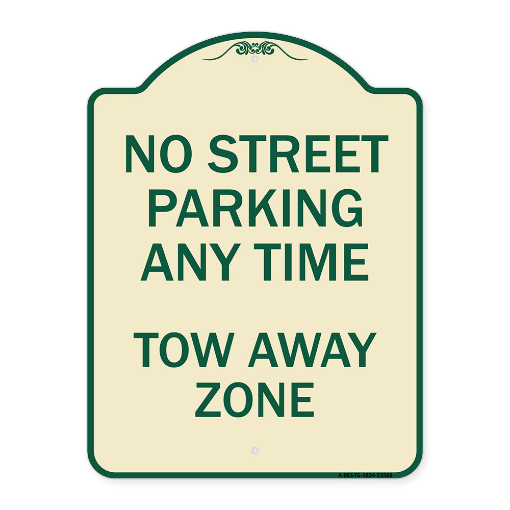 No Street Parking Anytime Tow Away Zone