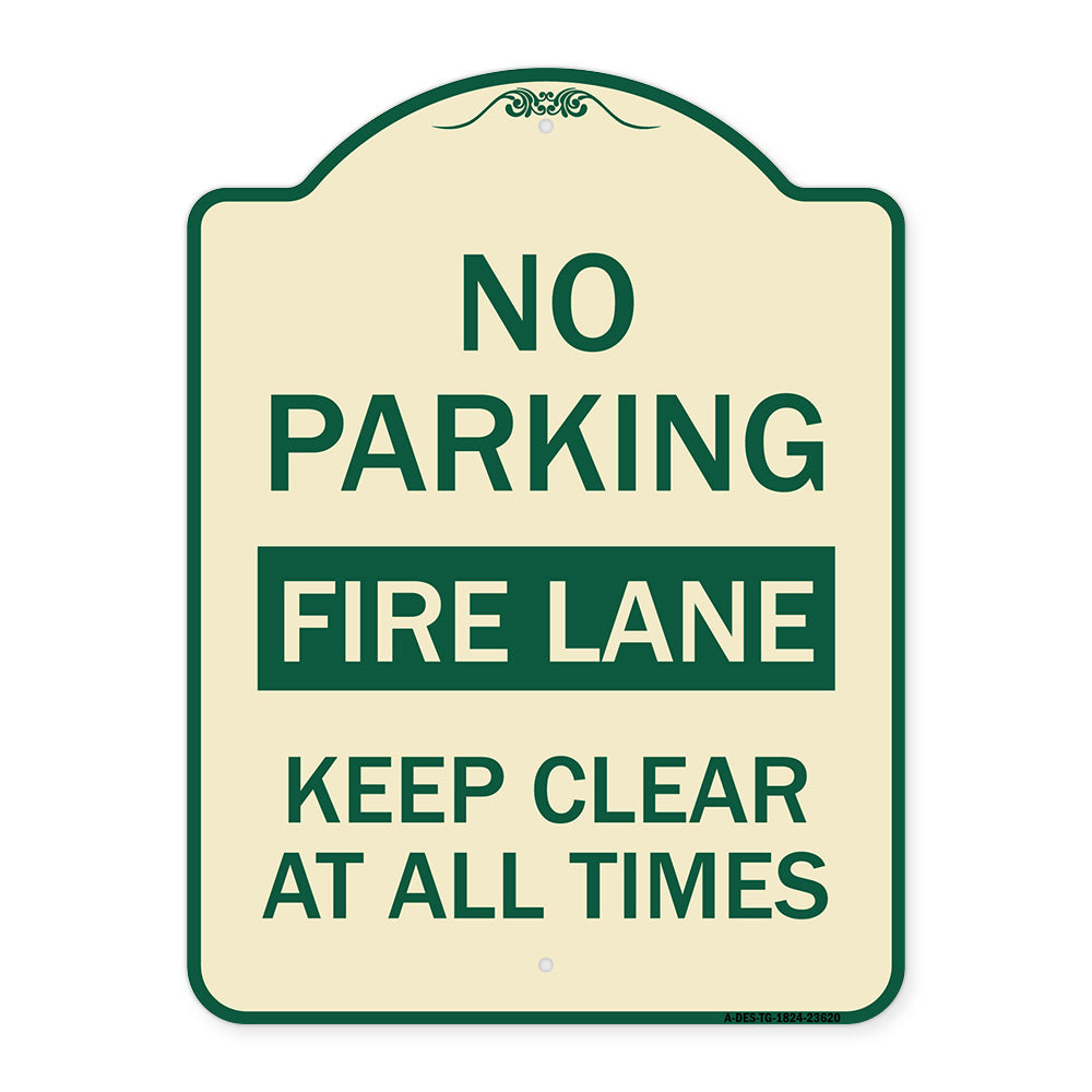 No Parking Fire Lane Keep Clear at All Times