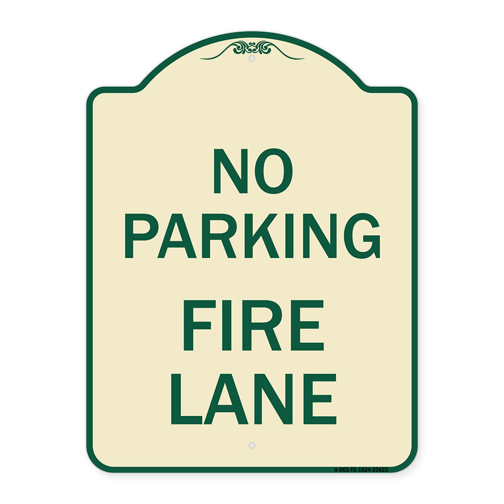No Parking Fire Lane with Striped Border