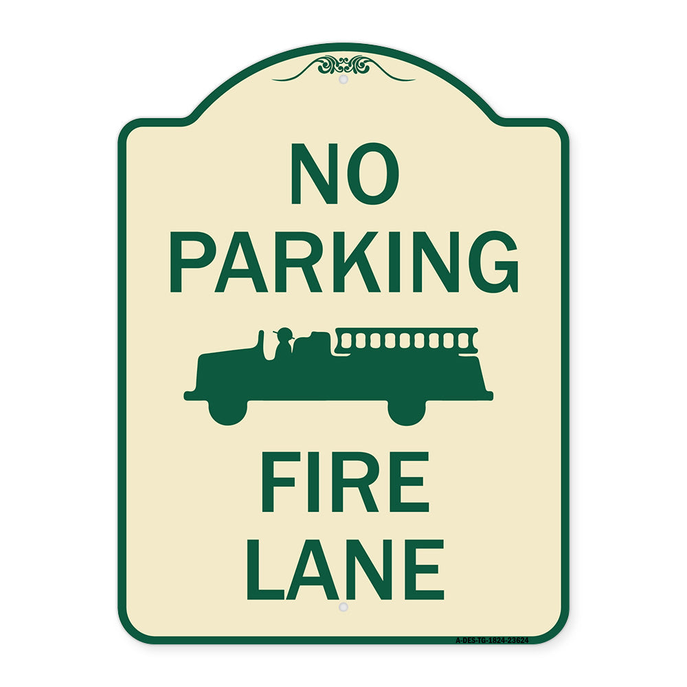 No Parking Fire Lane with Graphic