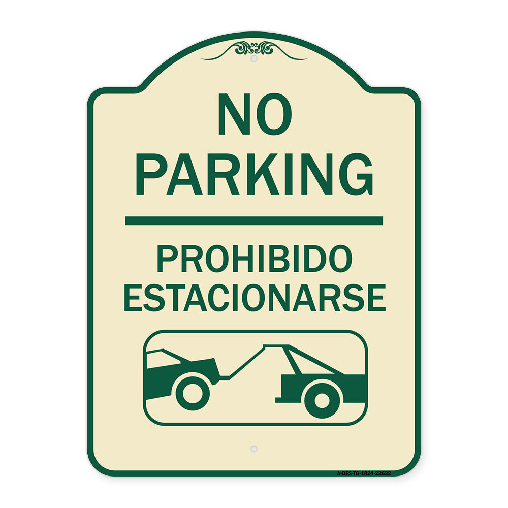 No Parking - Prohibido Estacionarse (With Car Tow Graphic